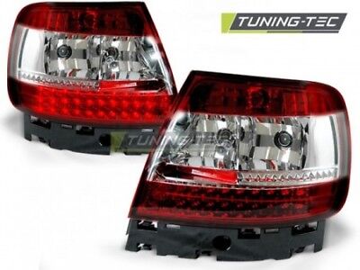 Coppia Set Fari Fanali Posteriori Tuning A4 B5 11.94-09.00 Rosso/Bianco LED