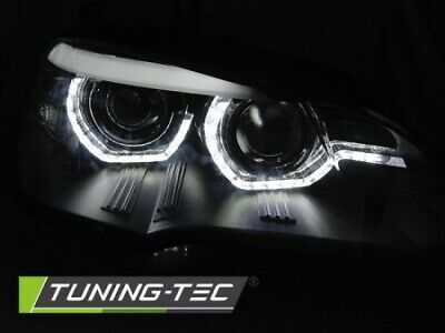 Coppia Fanali FARI ANTERIORI X5 E70 07-10 AE DRL LED NERO solo xenon HID