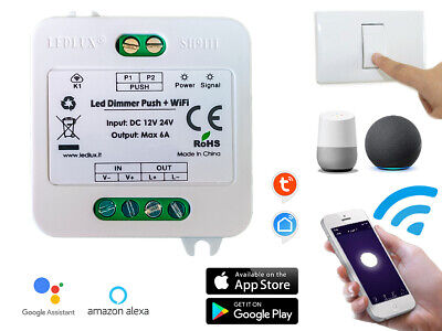 Led Dimmer Con Pulsante Memoria 12V 24V 6A WiFi Per Striscia Compatibile