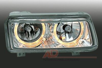Coppia Fari Anteriori Tuning Angel Eyes Fari per Passat 35i Cromati