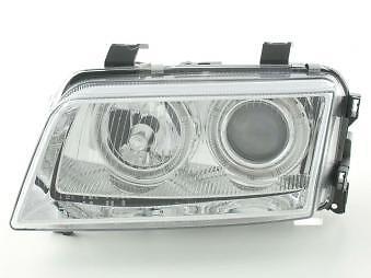 Coppia Fari Fanali Anteriori Tuning Angel Eyes A4 B5 95-99 cromato