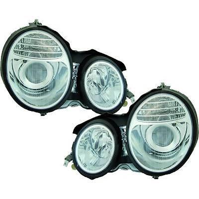 Coppia fari fanali anteriori TUNING Classe E W210 95-98 cromati lampad