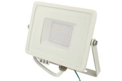 Faro Led Flood Light 30W IP65 Bianco Freddo Super Slim Carcassa Bianca Chip