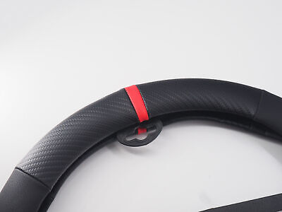 Coprivolante Race Carbon look Ecopelle nera con inserti per volanti diametro