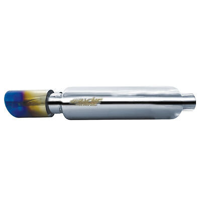 Marmitta rotonda doppia acciaio inox scarico universale con uscita titanium