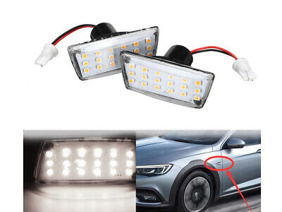 Kit Freccia Laterale a Led Side Marker Lente Trasparente Luce Bianco Per