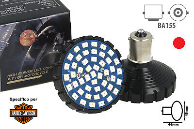 Lampada Led BA15S 1156 Rosso Red Per Moto Harley Davidson Canbus No Errore Luce
