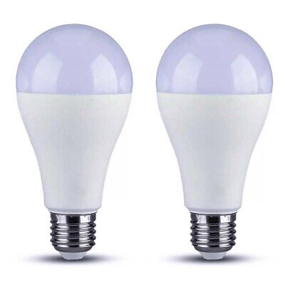 2 PZ Lampada A Led E27 A65 18W 2000LM Bianco Freddo 6500K <ul><li>Lampada