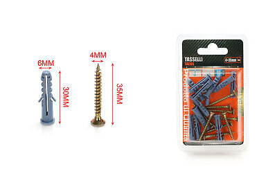 Kit 11 pcs Tasselli &Oslash;6x30mm Con Viti 4x35mm <ul><li>Kit Ø6x30mm