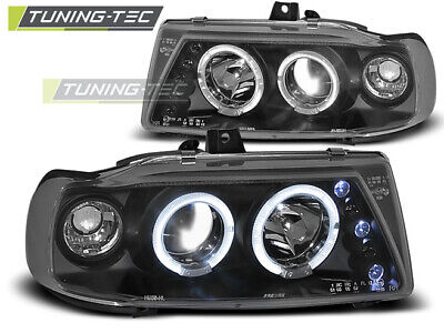 HEADLIGHTS ANGEL EYES BLACK fits IBIZA / CORDOBA/ POLO VARIANT, SEDAN