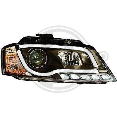 Coppia fari fanali anteriori TUNING A3 08-12 neri H7+H1 con motorino con
