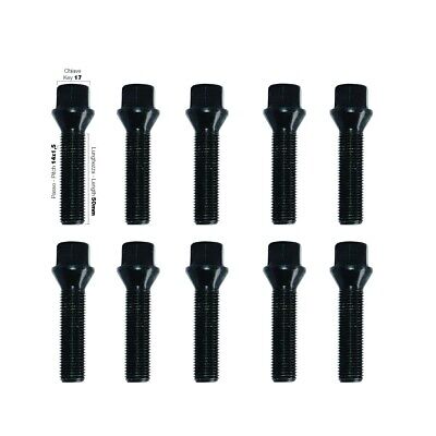 10 bulloni neri ch.17 14x1.5 l.50mm