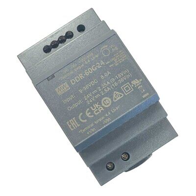 MeanWell DDR-60G-24 Convertitore tipo DC-DC per Guida DIN Input 9-36V Output