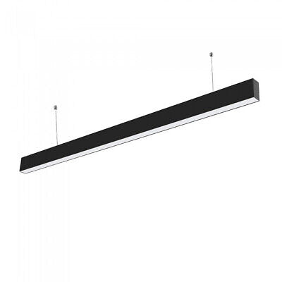 Lampada Led Lineare A Sospensione Slim 120cm 40W Corpo Nero Neutro 4000K