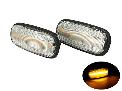 Kit Freccia Laterale a Led Side Marker Lente Trasparente Luce Arancione Per