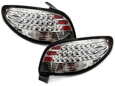 Coppia fari fanali posteriori TUNING 206 98-05 3/5 porte LED CROMATI