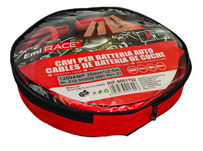 Kit Cavi Per Avviamento Batteria 1200 Ampere Soccorso Emergenza Auto Moto