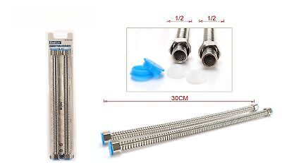 Coppia Tubi Flessibili Per Miscelatore Rubinetto Lungo 30cm Connettori F 1/2" e