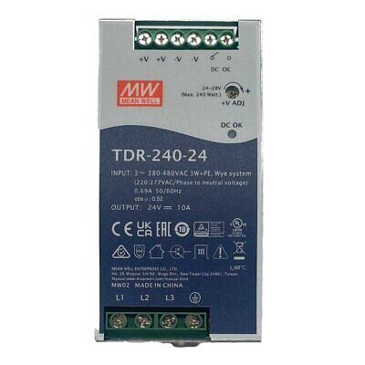 MeanWell TDR-240-24 Alimentatore DIN RAIL 240W 24V 10A Input 380V Trifase Per