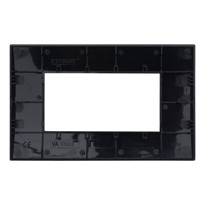 ETTROIT Placca Plastica Serie Venus 4P Colore Nero Compatibile Con Vimar Arke