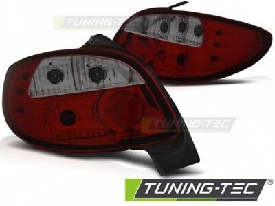 Coppia Fari Fanali Tuning Posteriori 206 10.98- Fume' Rosso