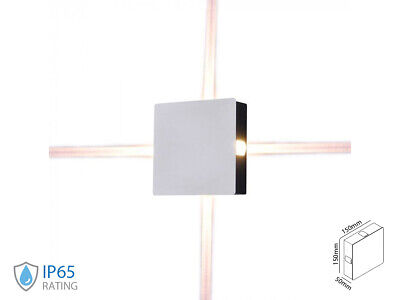 Applique Lampada LED da Muro Quadrato 4X1W 3000K Carcassa Bianca IP65
