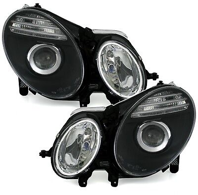 Coppia Faro Fanale Anteriore Tuning per  W211 06-09 nero
