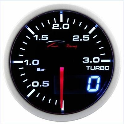 Manometro Strumento 52mm DEPO Pressione Turbo 0+3 BAR Nero Ambra Analog Digitale