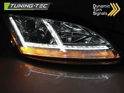 Coppia Fari Fanali Anteriori Tuning  TT 8J 06-10 LED BAR Freccia Din. Xenon D1S
