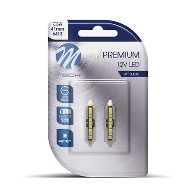 Blister 2x LED L351 C5W 42mm SMD3632 2W Samsung CANBUS bianco