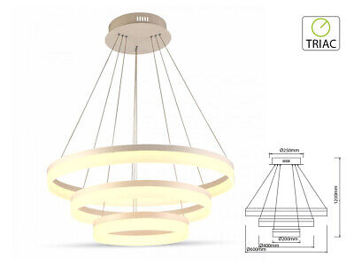 Lampada Led A Sospensione Rotonda Tripli Anelli Diametro 600mm 400mm 200mm