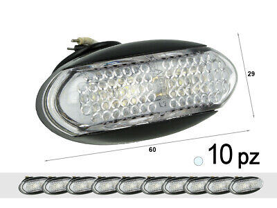 10 Pezzi Fanali Laterali Led 24V 12V Bianco Freddo Per Luce Ingombro Cortesia
