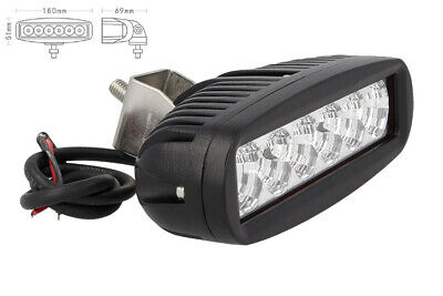 Fanale Luci Diurne A Led DRL Work Light Faro Da Lavoro 12V 24V 18W (6X3W) IP67
