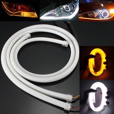 Coppia Tubo Neon Striscia Led Auto 60cm Flessibile Freccia Sequenziale tuning