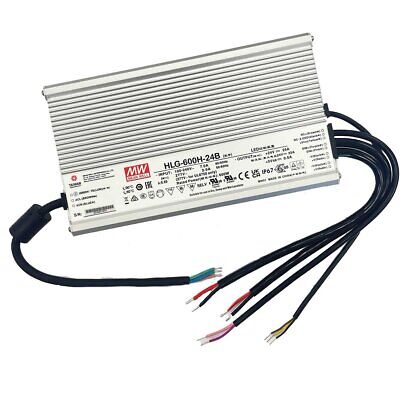 MeanWell HLG-600H-24B Alimentatore Led Driver CV CC IP67 Dimmerabile 600W 24V
