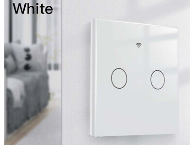 Interruttore Wifi Da Parete 86X86 Pannello Touch 2 Tasti Colore Bianco + RF 433