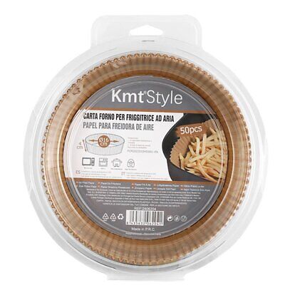 50 Pezzi Carta Forno per Friggitrice ad Aria Rotondo Antigrasso Fodera in