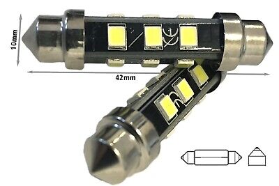 COPPIA 24V Lampade Siluro T11 C5W C10W 42mm 12 led 2835 No Polarità 360° Bianche