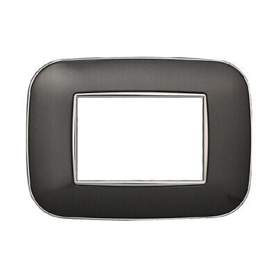 ETTROIT Placca Orbis Serie Moon 3P Colore Acciaio Scuro Compatibile Con Bticino