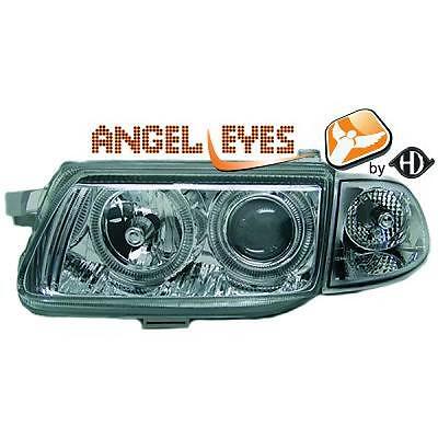 Coppia Fari Fanali Anteriori Tuning 94-98 chrome con anelli ANGEL EY