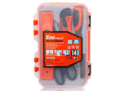 Kit Cacciaviti Da 14 Pezzi Con Punte CR-V Taglierino Forbici Livella Magnetica