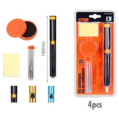 Kit di Saldatura 4 pz - 1 Ventosa Dissaldante, Filo Stagno 10g, Flussante 150g,