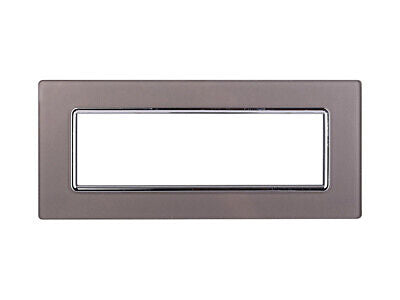 ETTROIT Placca In Vetro Serie Starlight 7P Colore Silver Compatibile Con Vimar