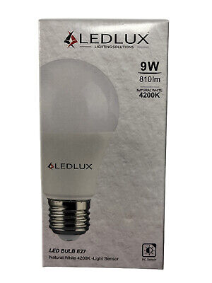 Lampada A Led E27 Con Sensore Crepuscolare 9W 810 Lumen A60 4200K Day Night