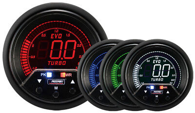 Manometro Strumento PROSPORT 52mm Pressione Turbo -1+3 BAR Allarme PICCO 4COLORI