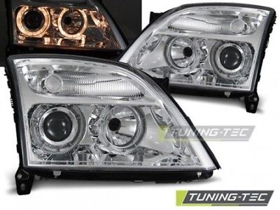 Coppia Fari Fanali Tuning Anteriori VECTRA C 04.02-08.05 ANGEL EYES Cromato