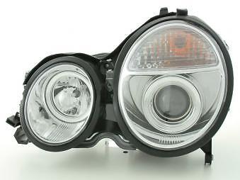Coppia Fari Fanali Anteriori Tuning classe E W210 99-01 cromato