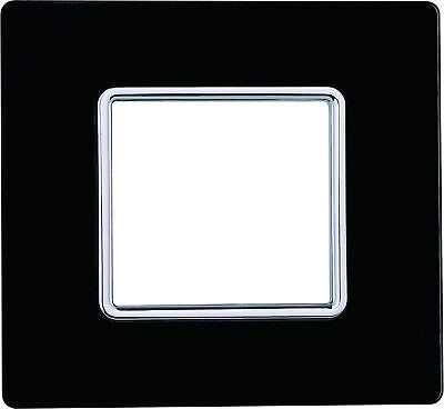 ETTROIT Placca In Vetro Serie Solar 2P Colore Nero Compatibile Con Bticino