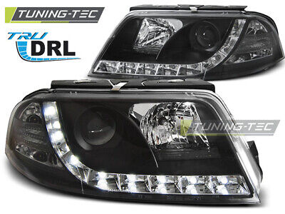 HEADLIGHTS TRUE DRL BLACK fits PASSAT 3BG 09.00-03.05