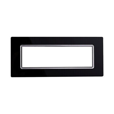 ETTROIT Placca In Vetro Serie Space 7P Colore Nero Compatibile Con Bticino